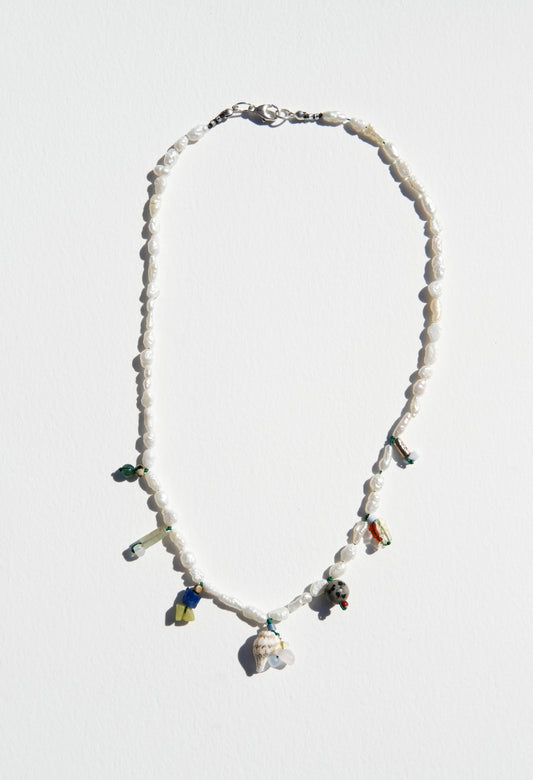Mini Pearl Charm Necklace