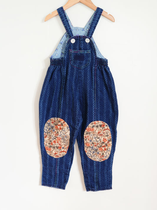 Denim Knee Patch Overalls (3y)