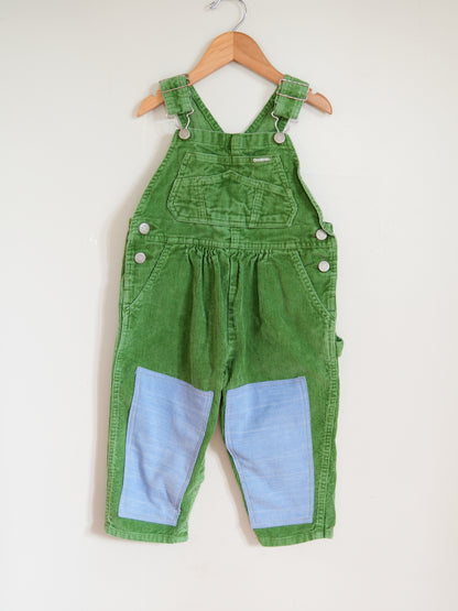 Knee Patch Green Cord Overalls (2y)