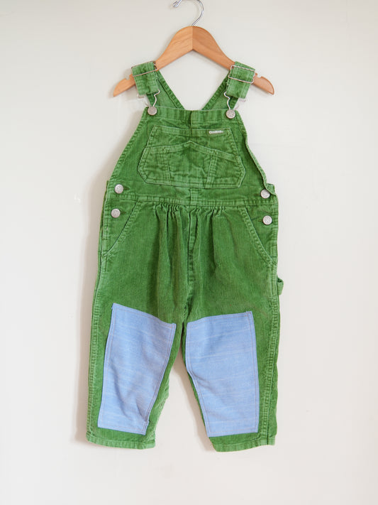 Knee Patch Green Cord Overalls (2y)
