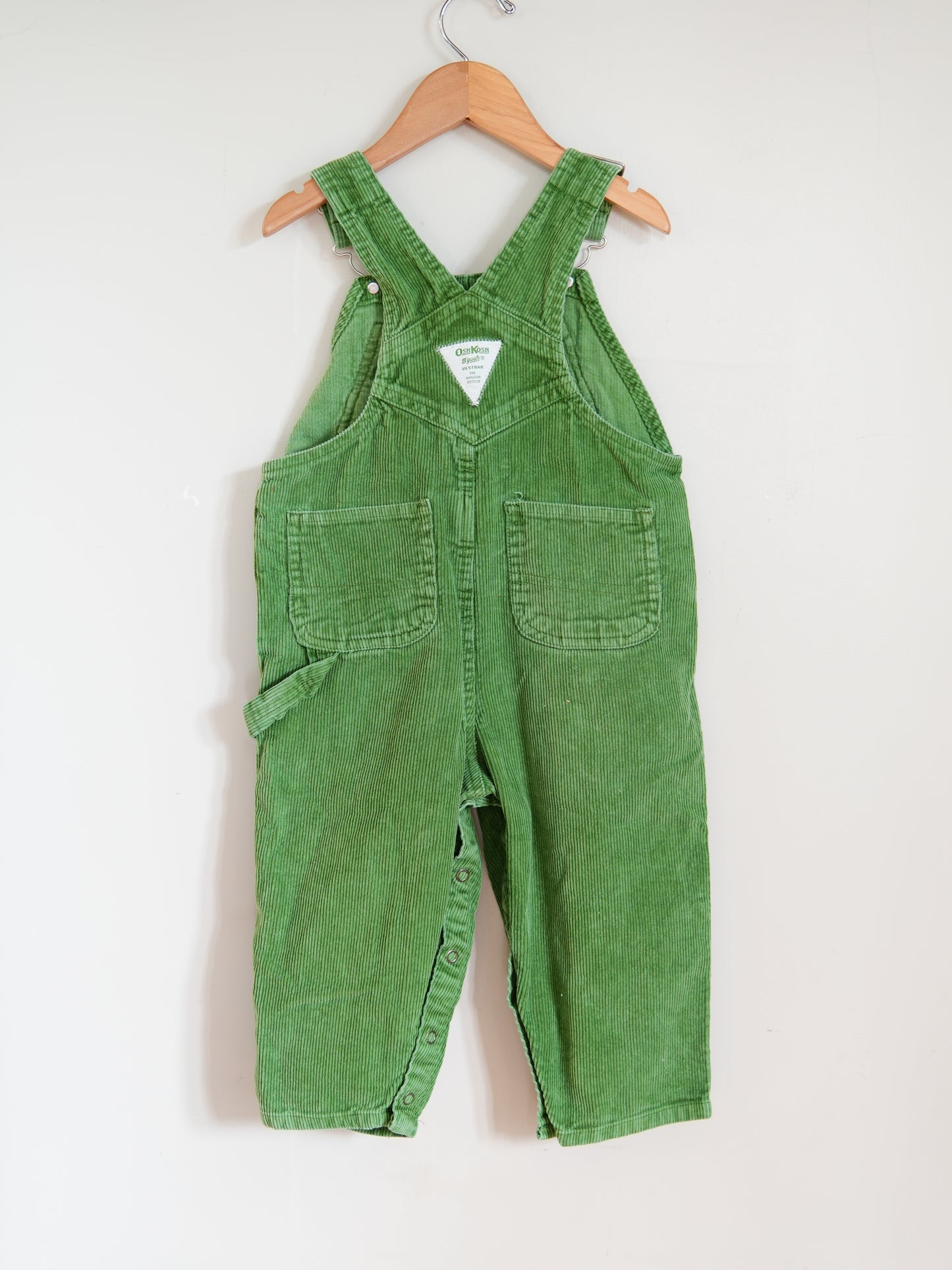 Knee Patch Green Cord Overalls (2y)