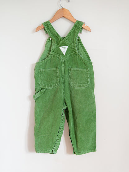 Knee Patch Green Cord Overalls (2y)