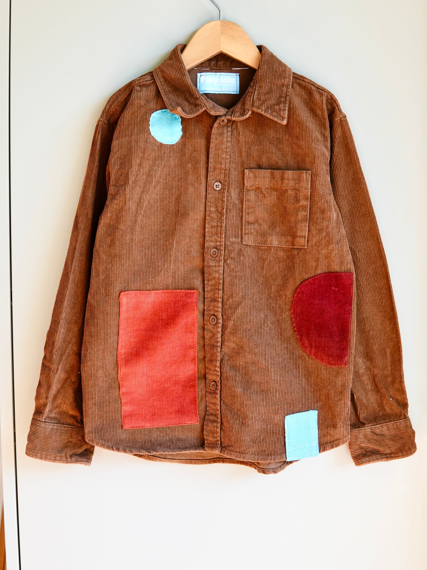 Brown Cord Patch Button Up (5/6y)