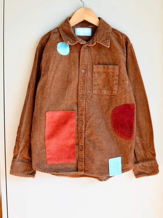 Brown Cord Patch Button Up (5/6y)
