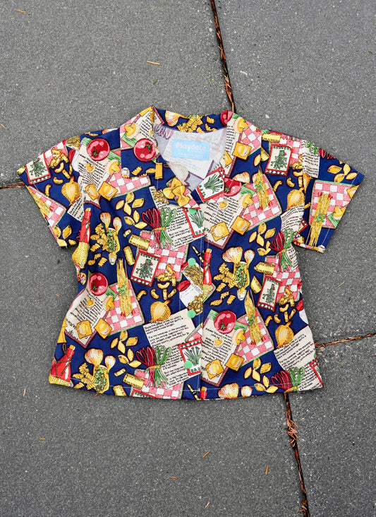 Party Time Fancy Shirt 🎉 Italian Pasta (4/5y)