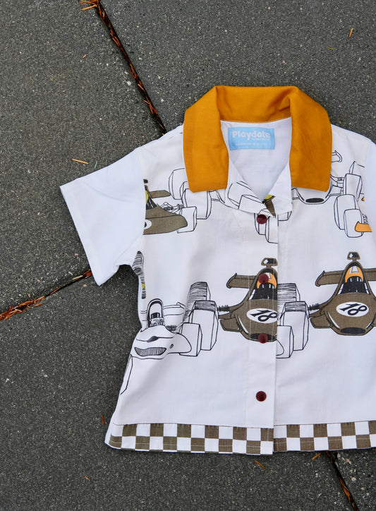 Party Time Fancy Shirt 🎉 Race Car (2T/3T)
