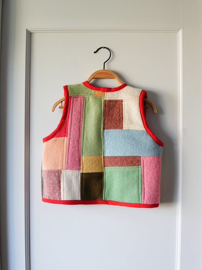 Wool Patchwork Vest (4/5y) *reversible*