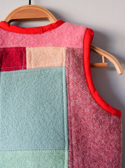 Wool Patchwork Vest (2/3Y) *reversible*