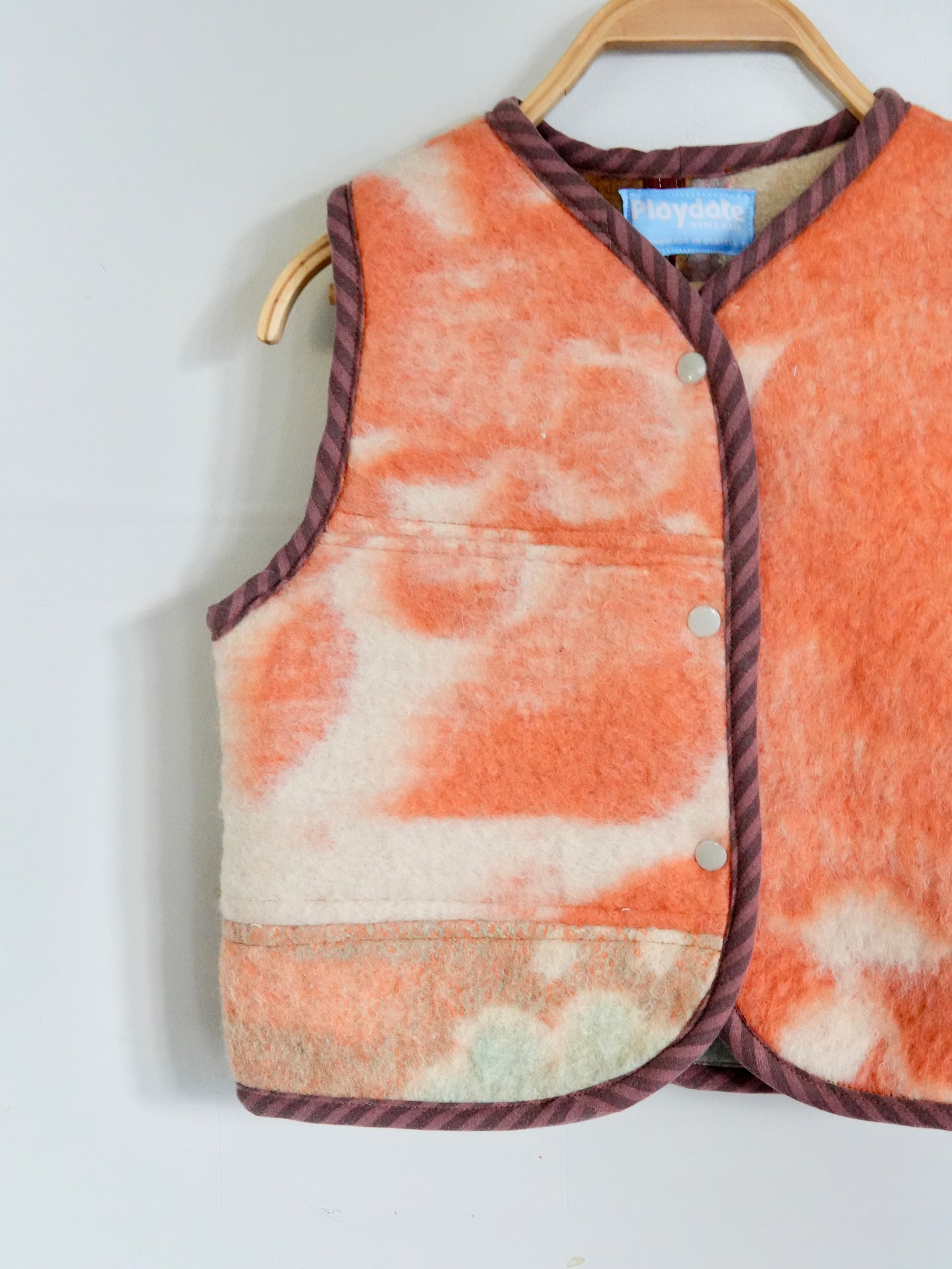 Mini Printed Wool Blanket Vest (4/5Y)