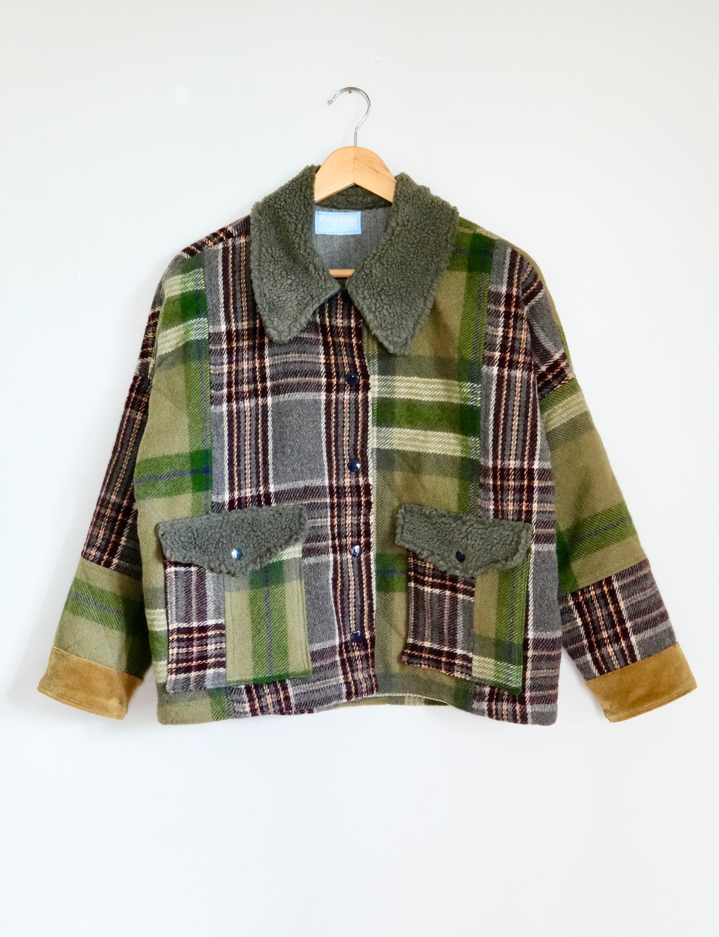 Mixed Plaid Wool Coat (S/M))
