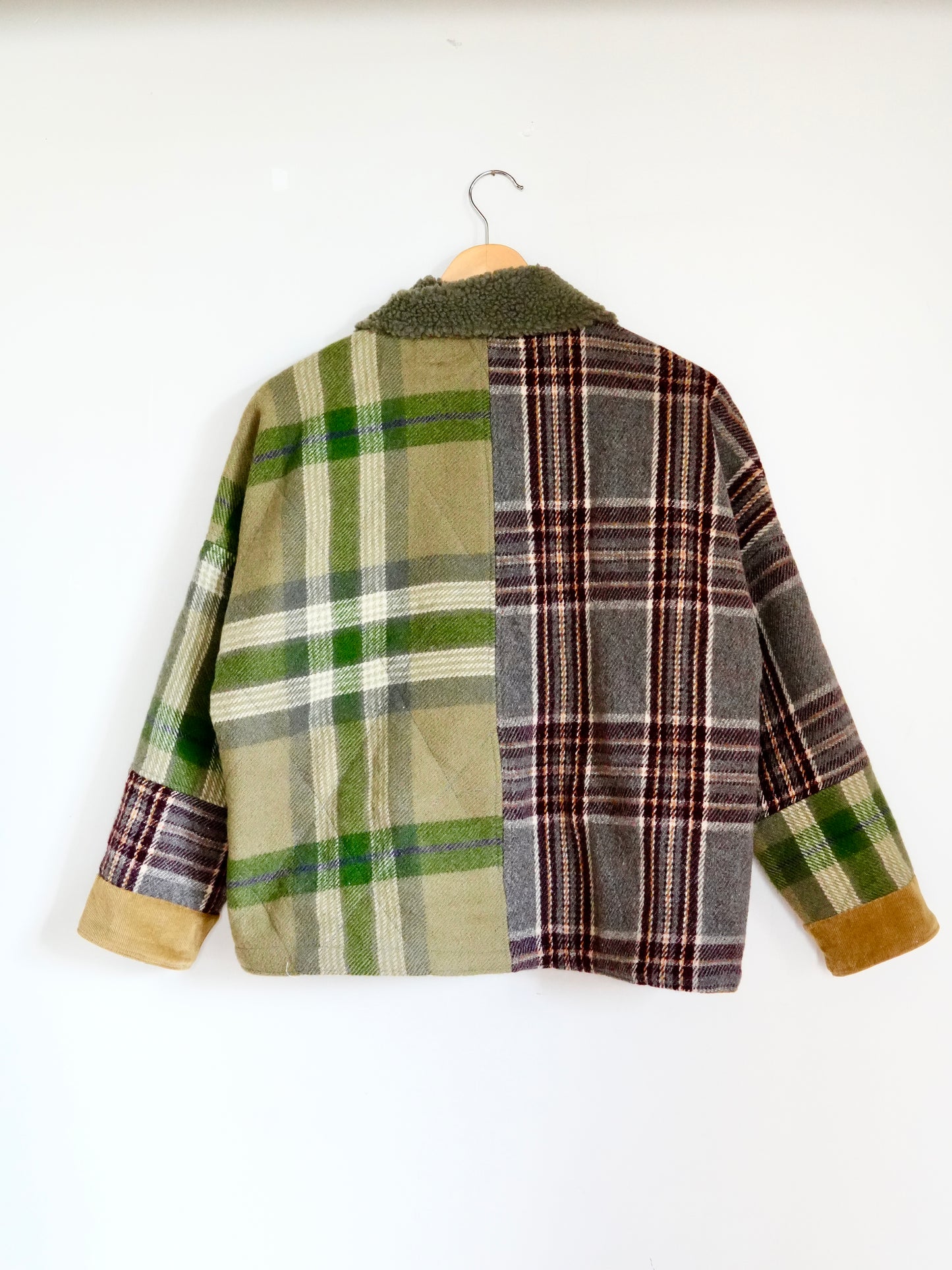 Mixed Plaid Wool Coat (S/M))