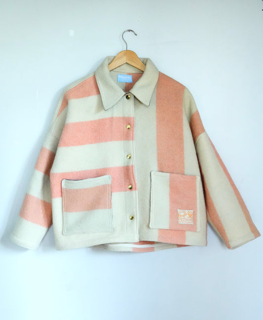 Striped Wool Coat (L/XL)