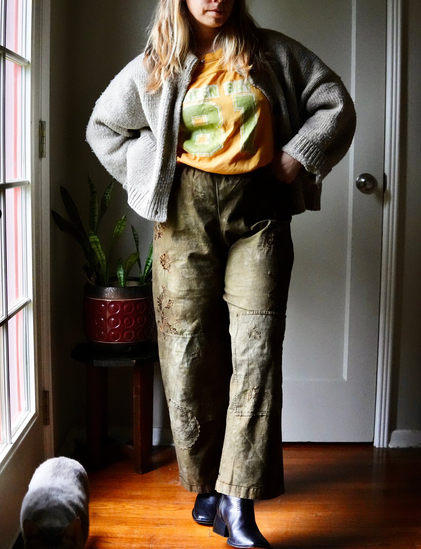 Overdyed Easy Pants XS/S (Moss)