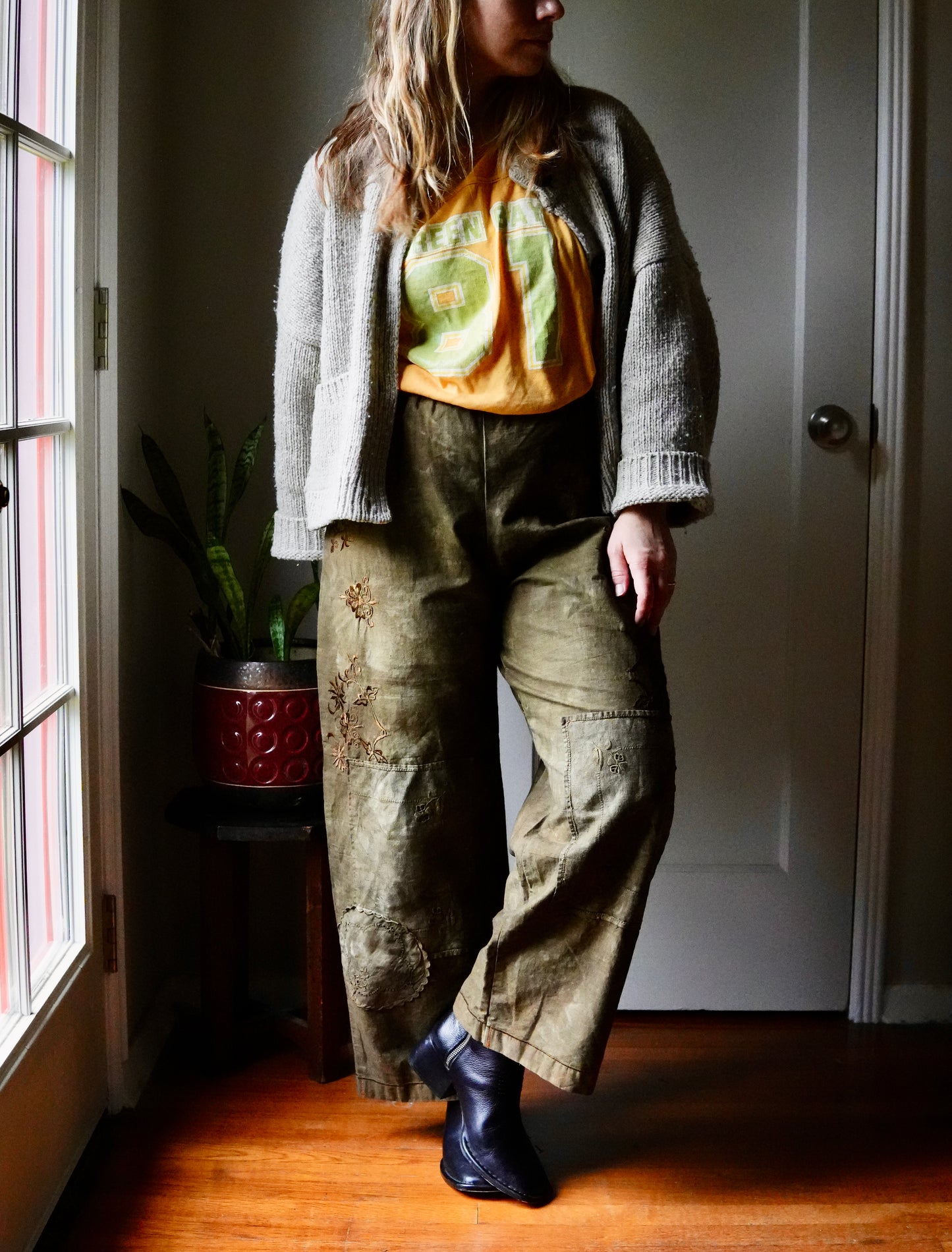 Overdyed Easy Pants XS/S (Moss)