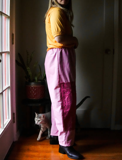 Overdyed Easy Pants M/L (Fuchsia)