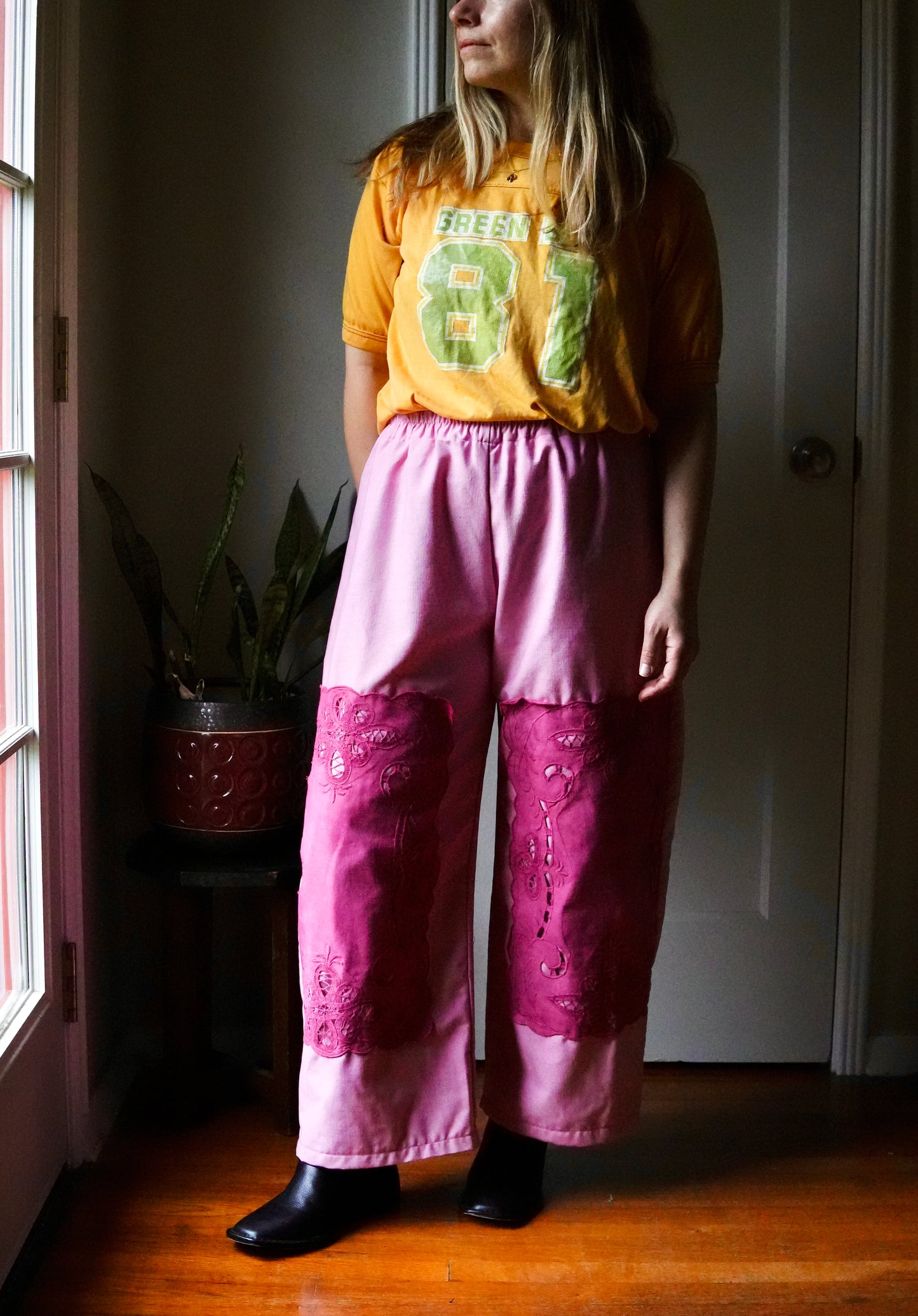 Overdyed Easy Pants M/L (Fuchsia)