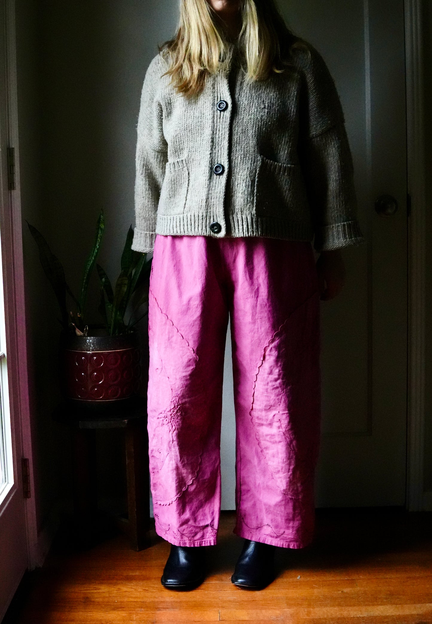Overdyed Easy Pants M/L ( Fuchsia)