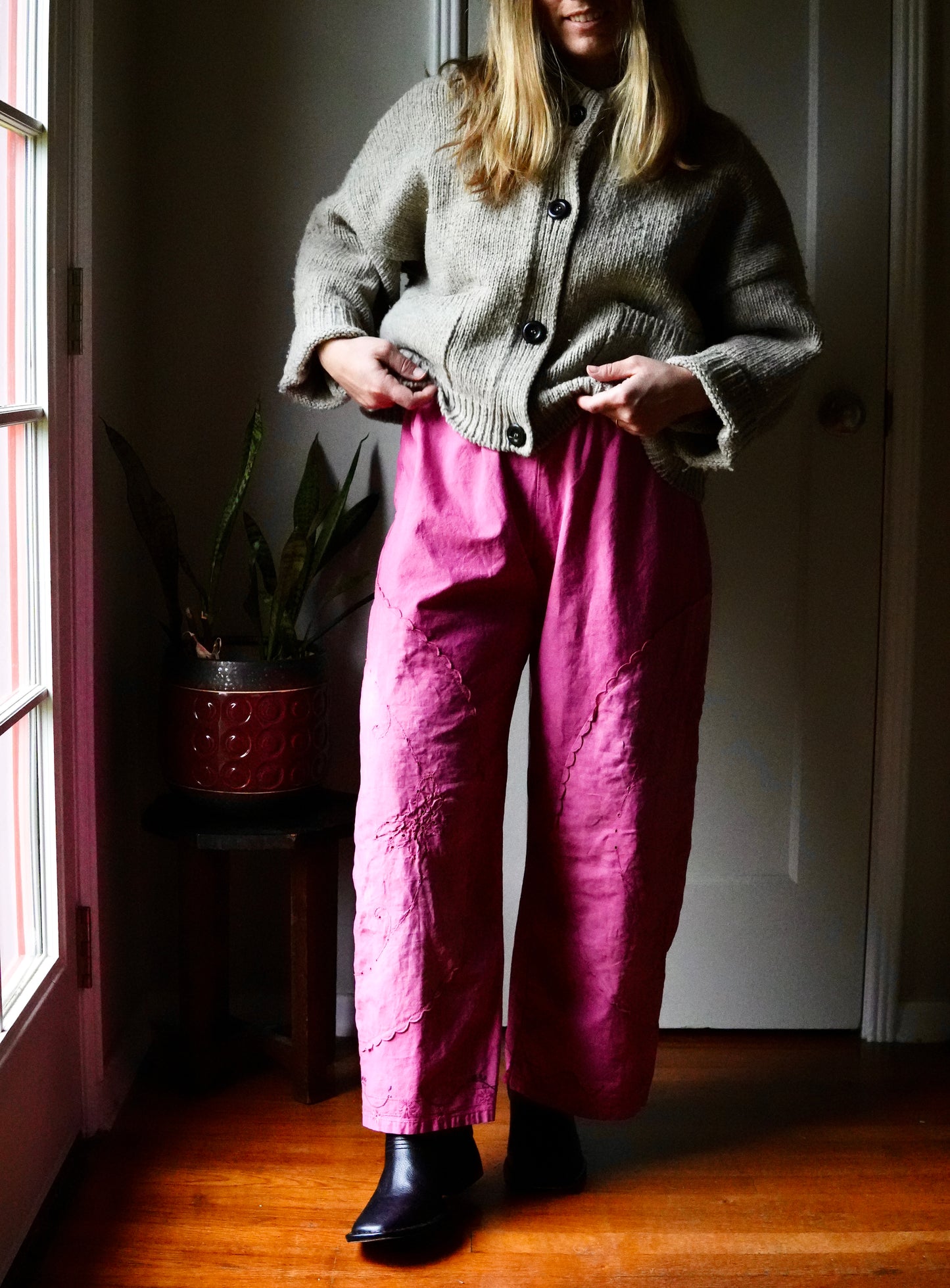 Overdyed Easy Pants M/L ( Fuchsia)