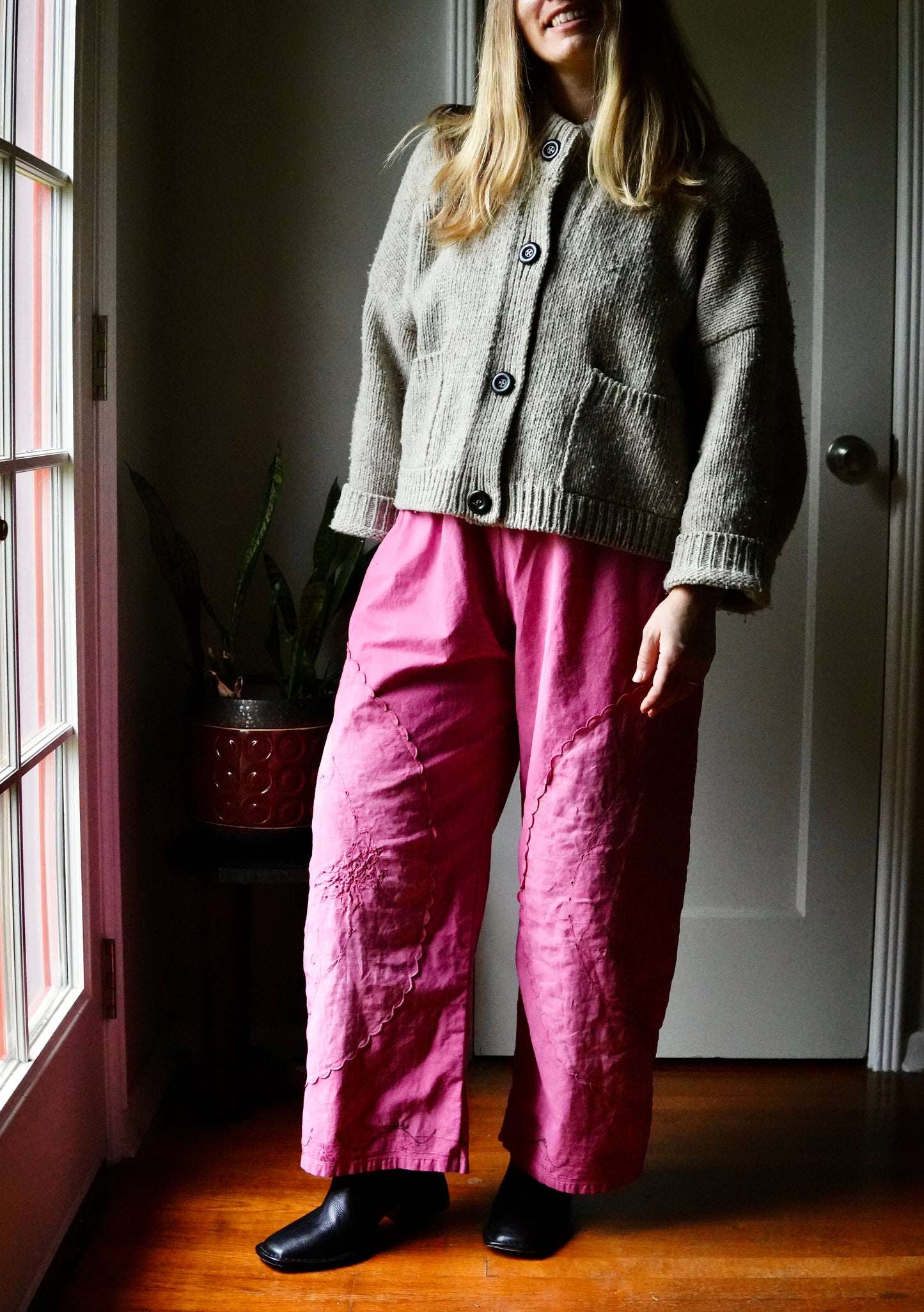 Overdyed Easy Pants M/L ( Fuchsia)