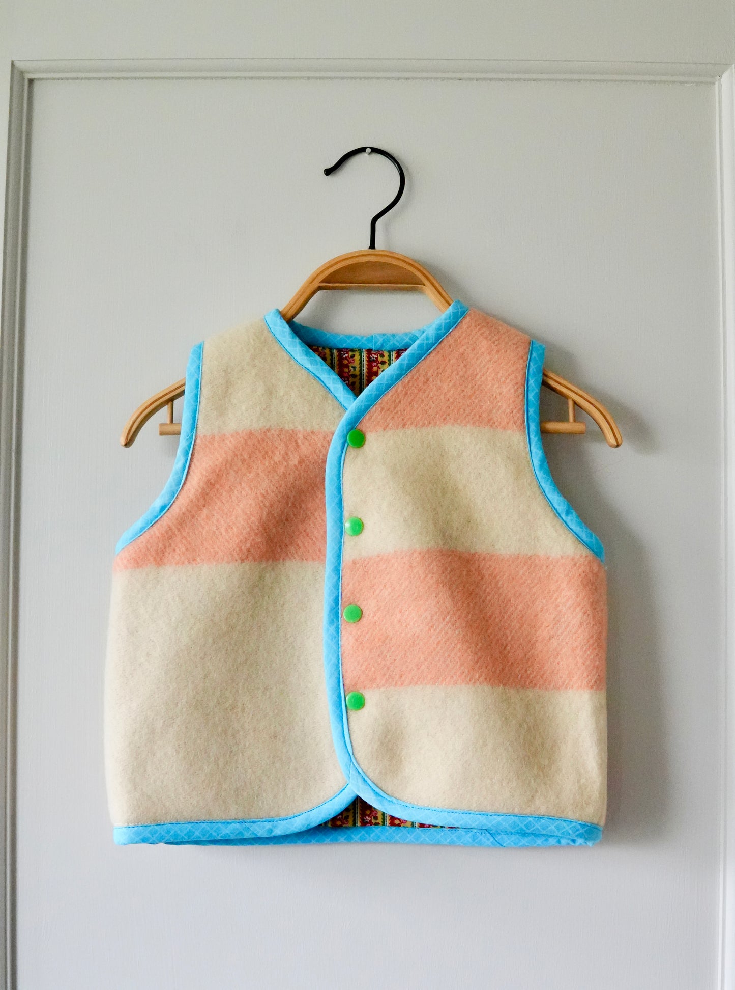 Mini Wool Stripe Vest (2/3Y) *reversible*