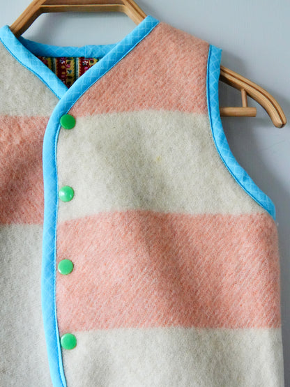 Mini Wool Stripe Vest (2/3Y) *reversible*