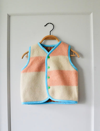 Mini Wool Stripe Vest (2/3Y) *reversible*