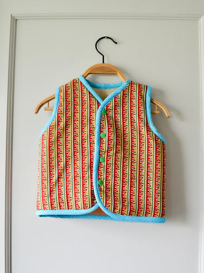 Mini Wool Stripe Vest (2/3Y) *reversible*