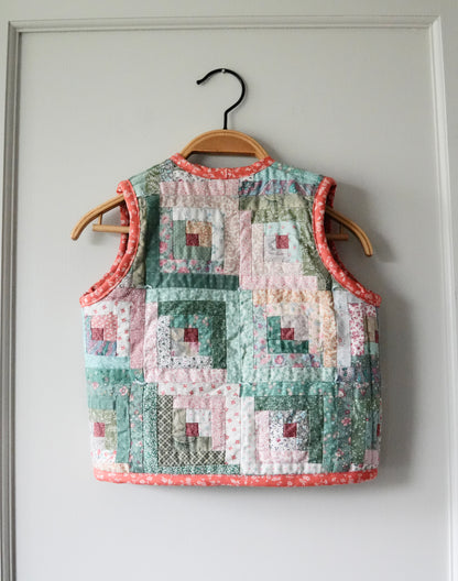 Mini Log Cabin/Goose Vest (2/3Y) *reversible*