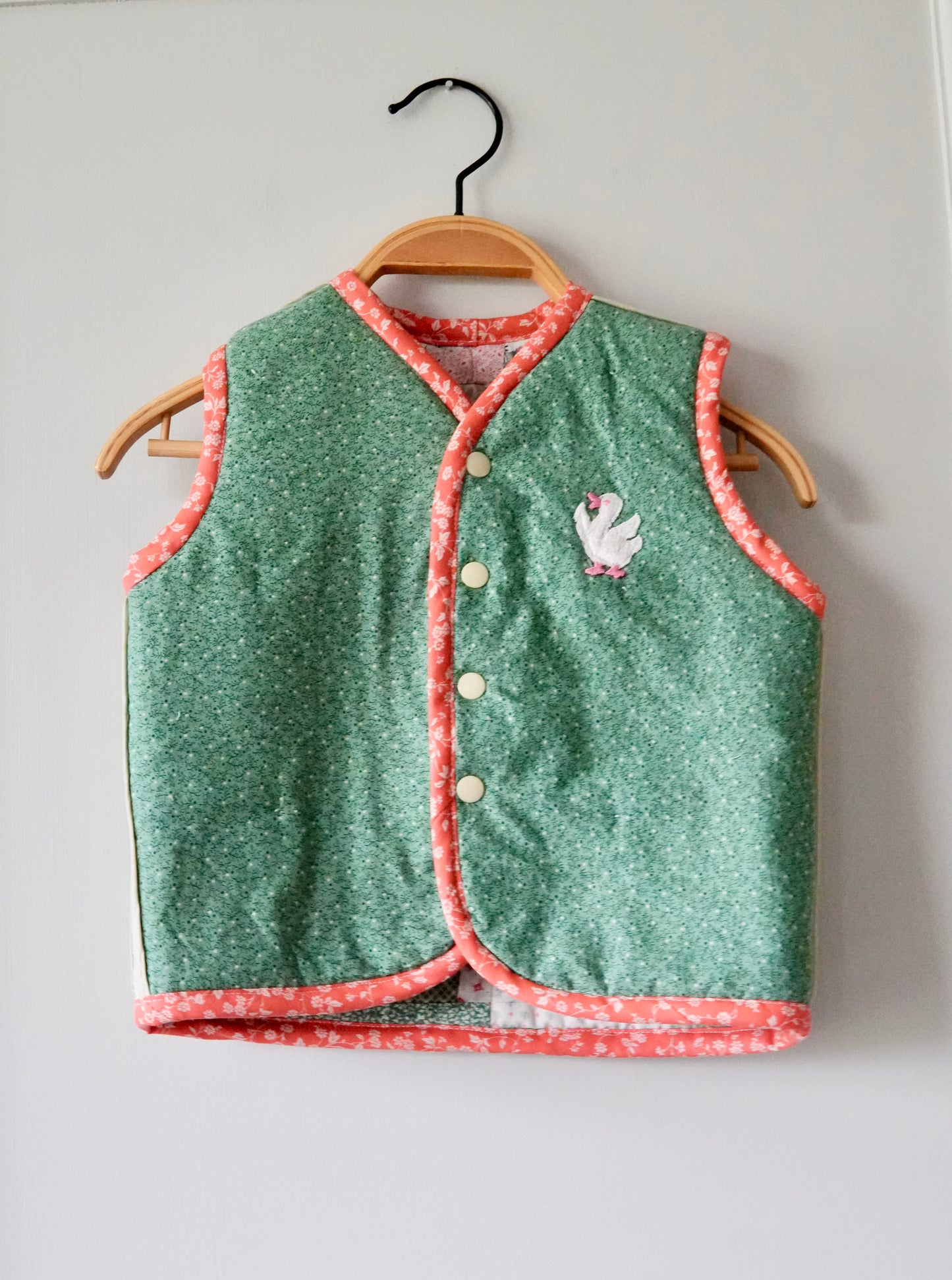 Mini Log Cabin/Goose Vest (2/3Y) *reversible*