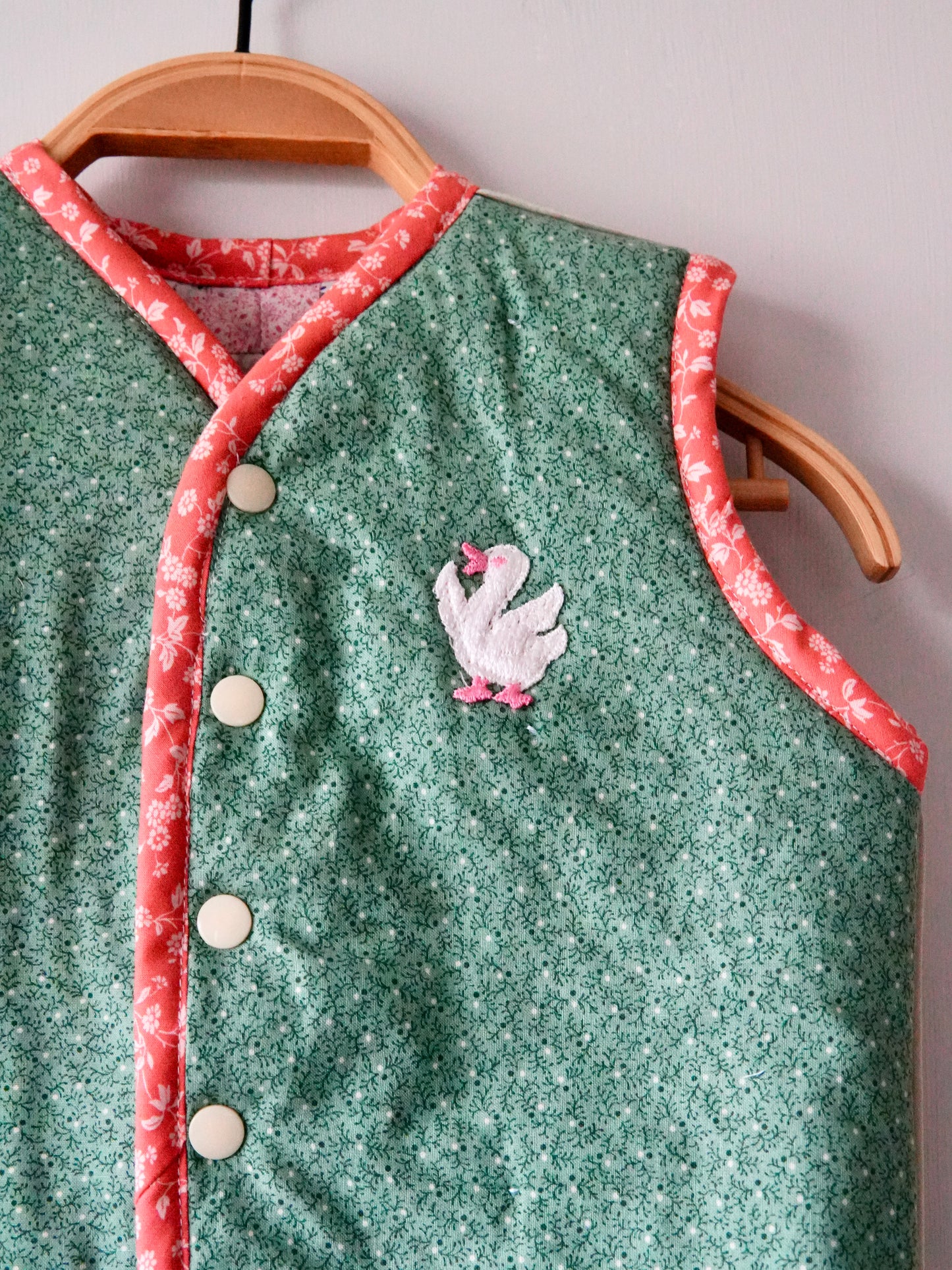 Mini Log Cabin/Goose Vest (2/3Y) *reversible*