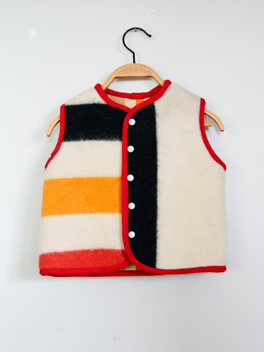 Mini Wool Stripe Vest (2/3Y) *reversible*
