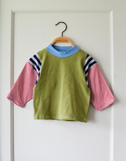 Mixed Stripe Varsity Tee (1/2y)