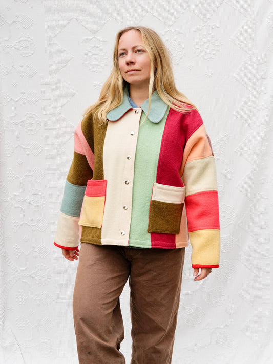 Candy Stripe Cropped Coat (L/XL)