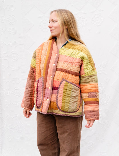 Stripe Quilt Cardigan Coat (M/L)