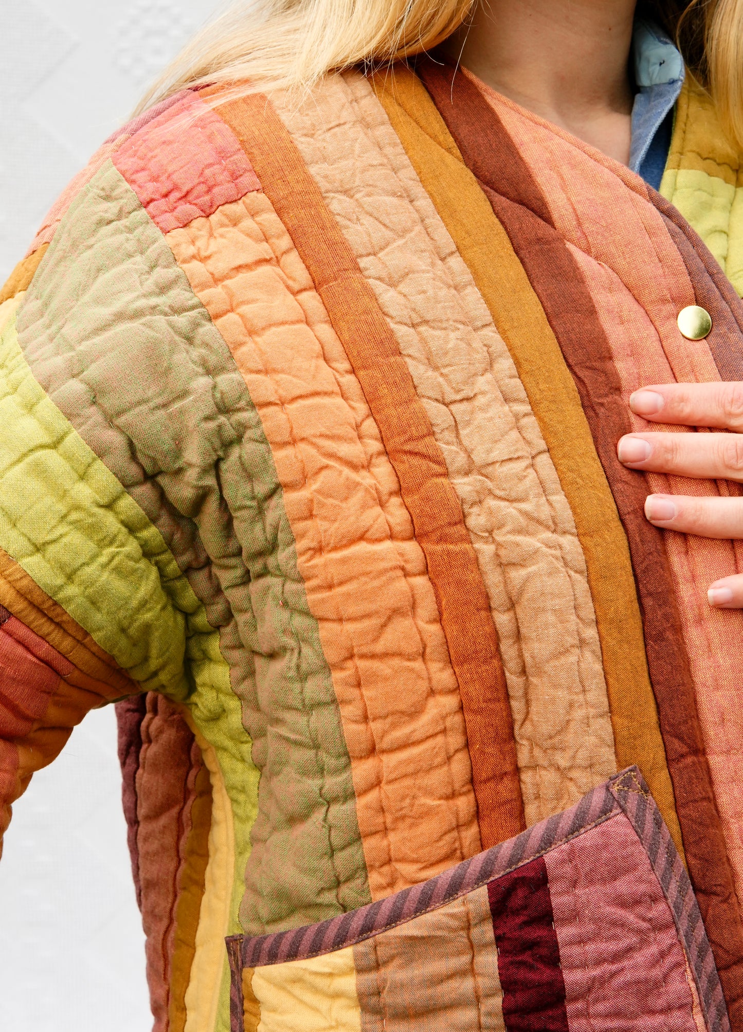 Stripe Quilt Cardigan Coat (M/L)