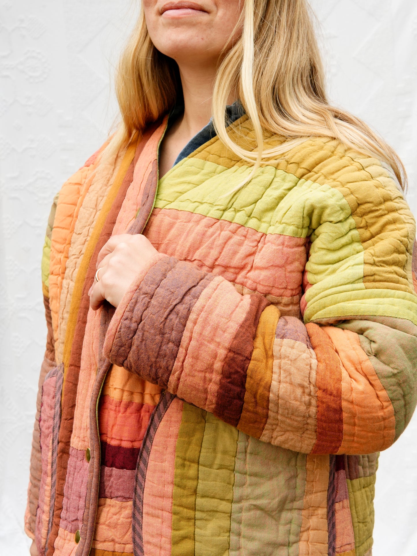 Stripe Quilt Cardigan Coat (M/L)