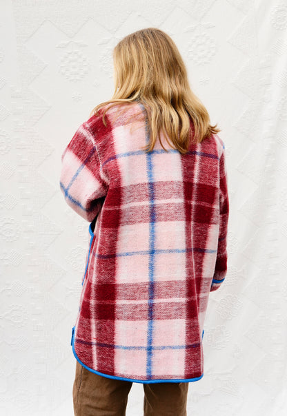 Plaid Long Liner Quilt Coat (L/XL)
