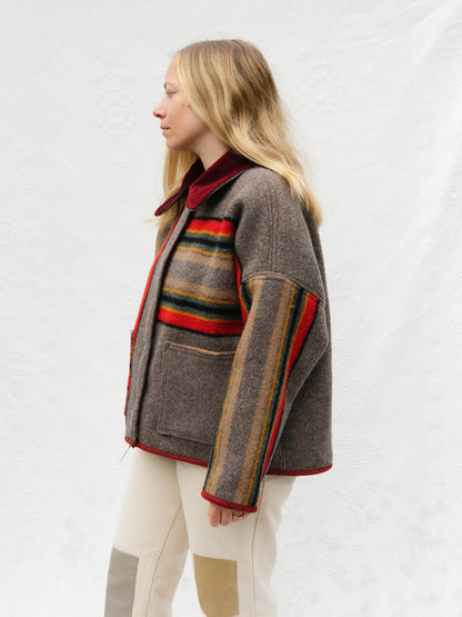 Pendleton Stripe Wool Coat (M)
