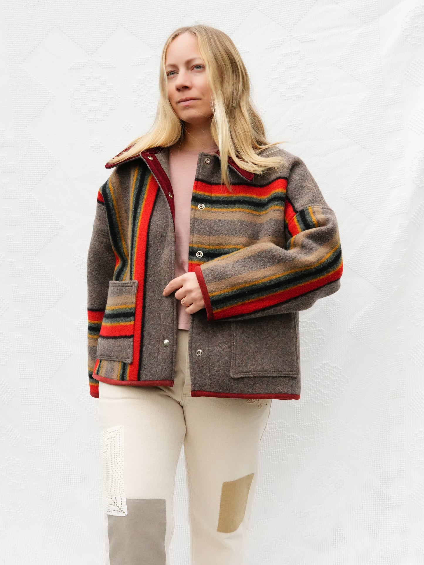 Pendleton Stripe Wool Coat (M)