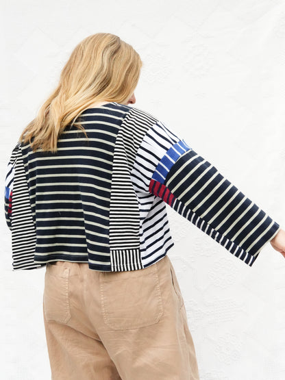 Mixed Stripe Crop Sailor Tee #7
