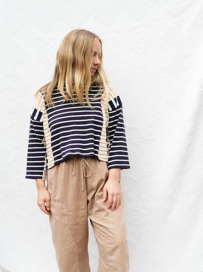 Mixed Stripe Crop Sailor Tee #6