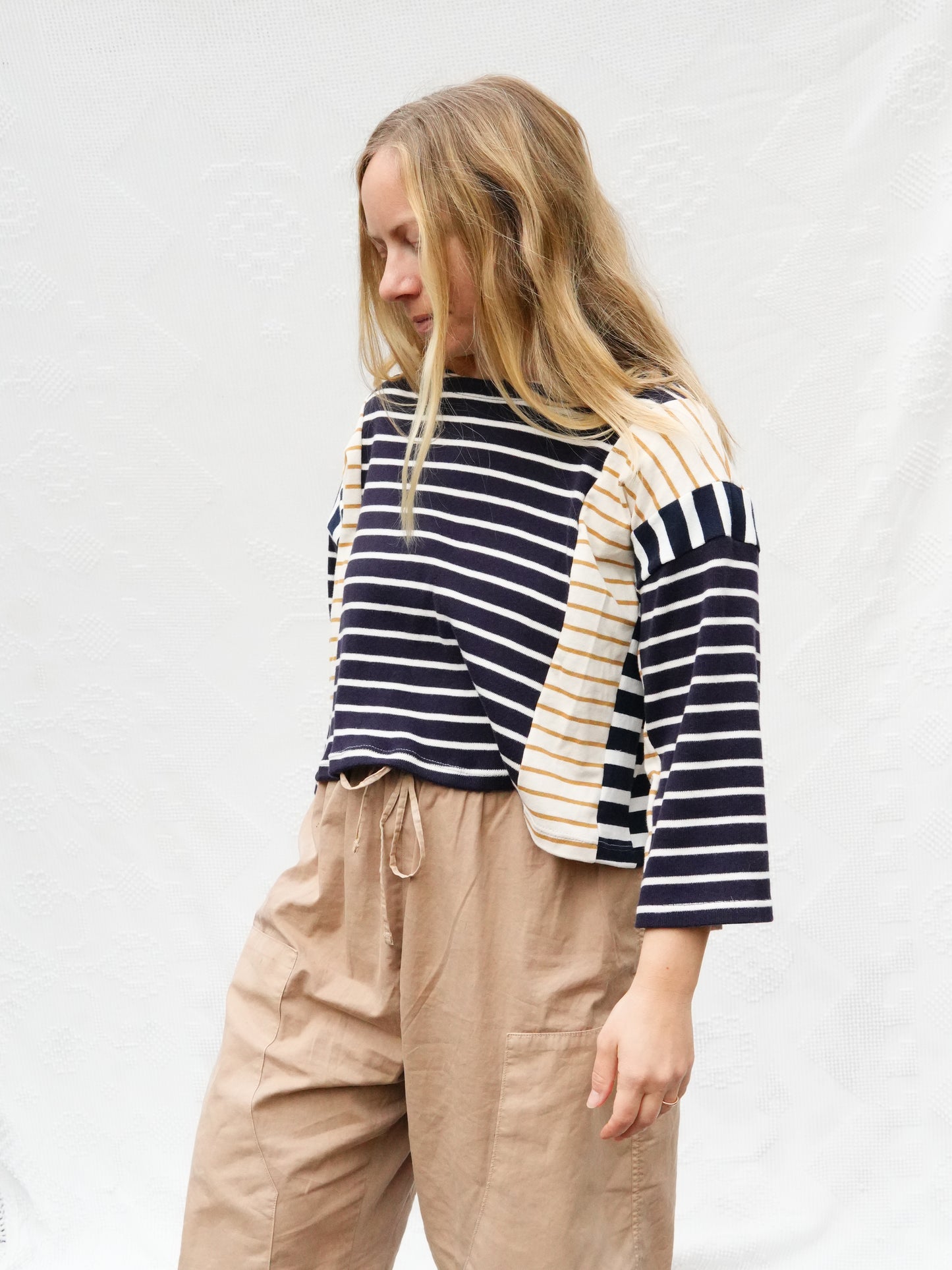 Mixed Stripe Crop Sailor Tee #6
