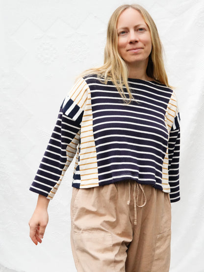 Mixed Stripe Crop Sailor Tee #6