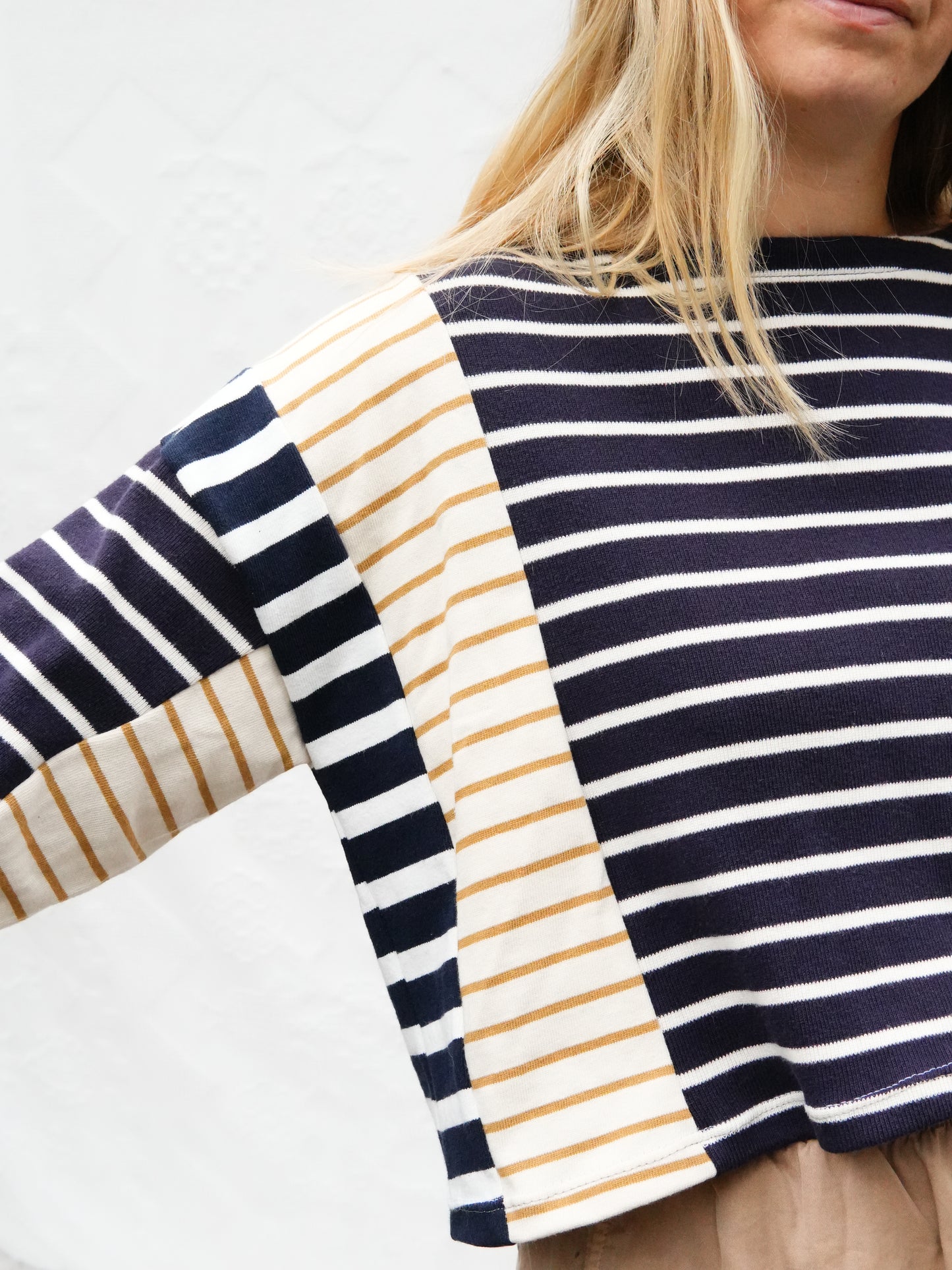 Mixed Stripe Crop Sailor Tee #6