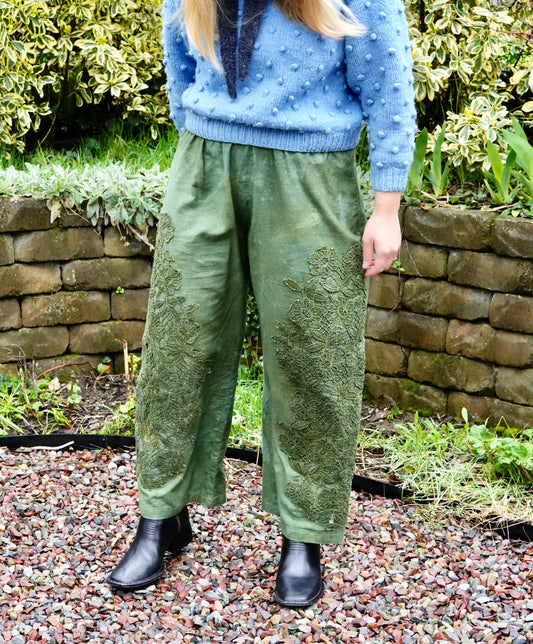 Overdyed Easy Pants S/M (Moss)