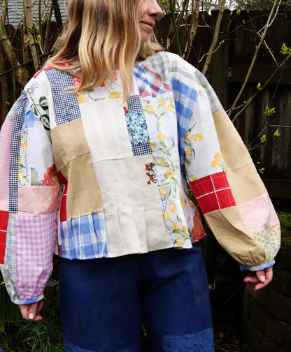 Linen Pleat Blouse (L/XL)