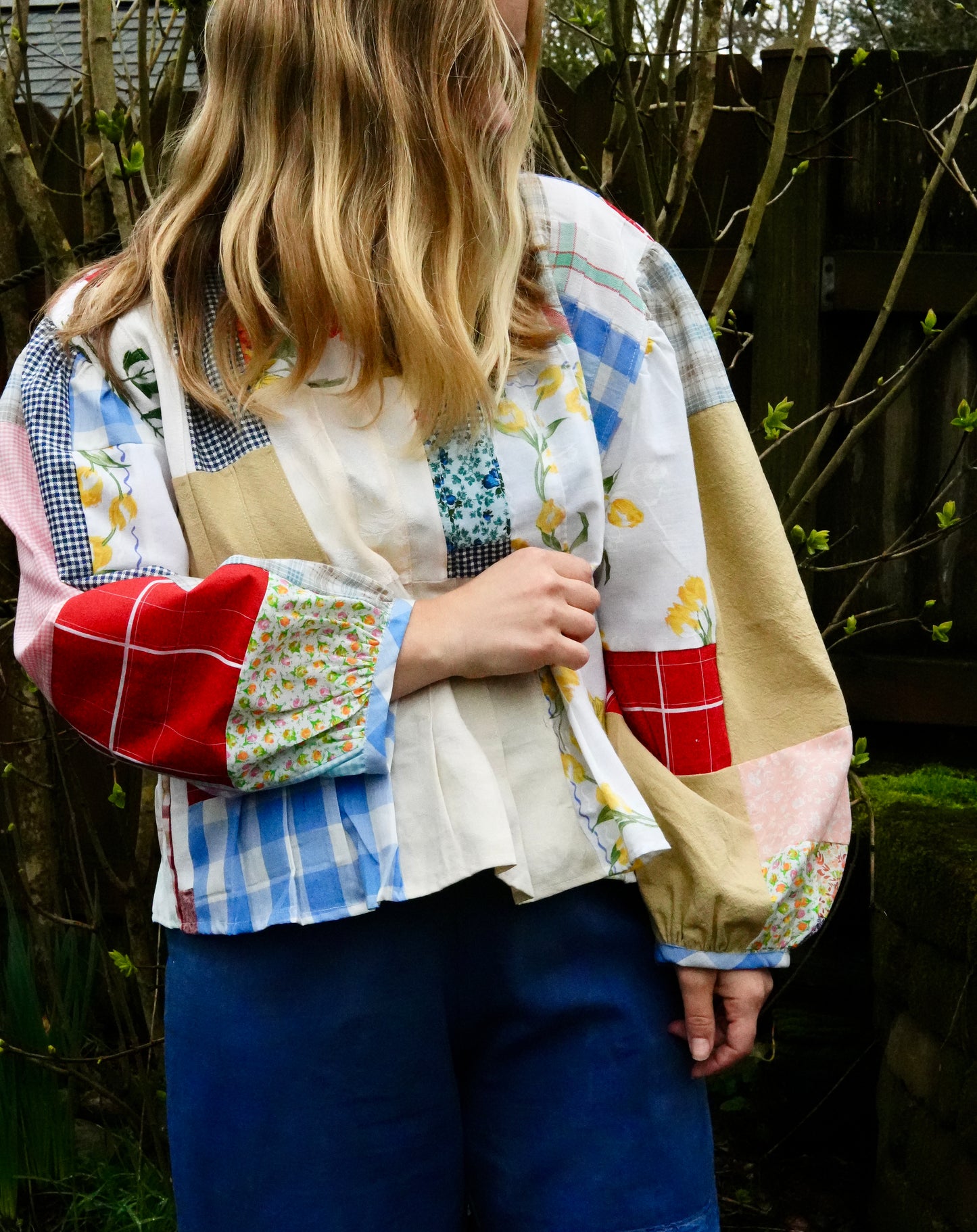 Linen Pleat Blouse (L/XL)