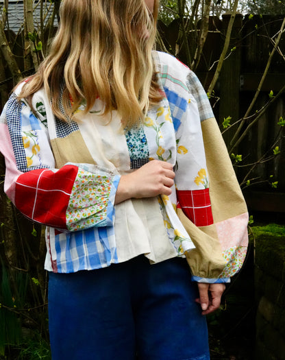 Linen Pleat Blouse (L/XL)