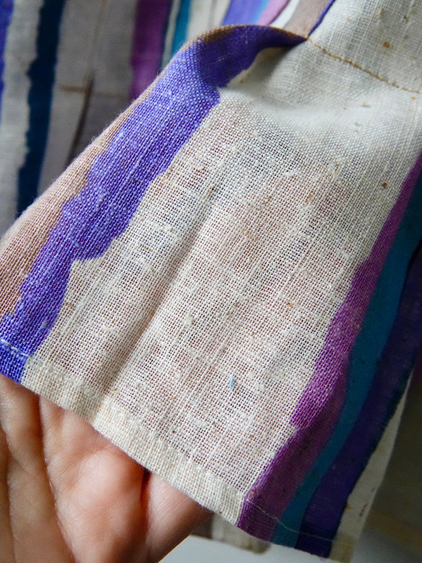 Woven Stripe Pleat Blouse (M/L)