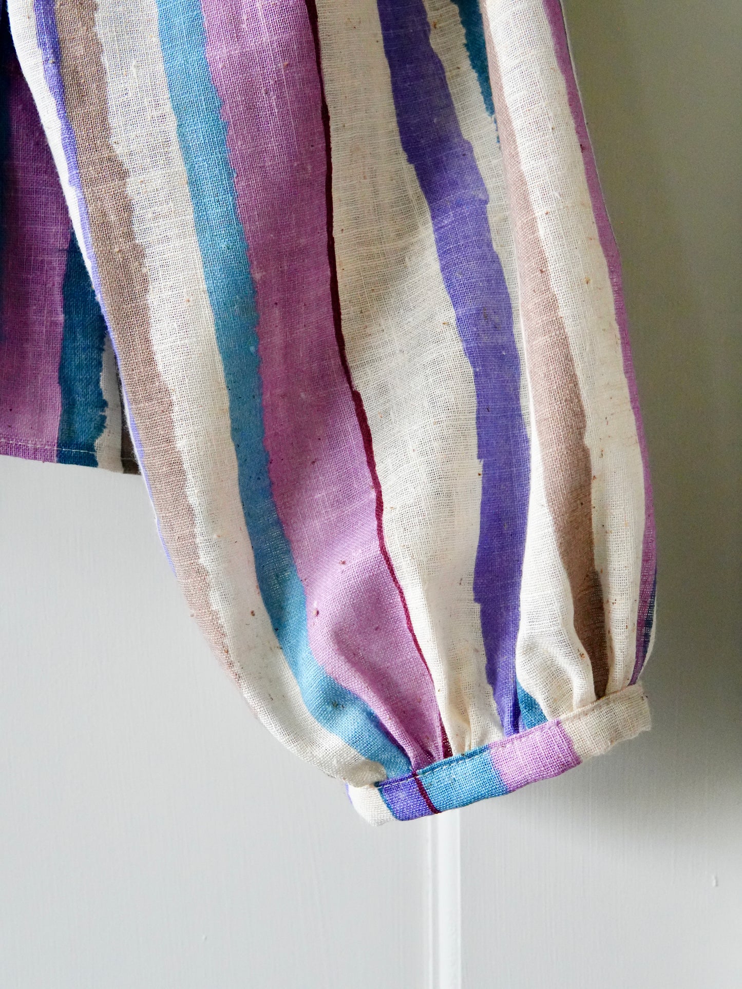 Woven Stripe Pleat Blouse (M/L)